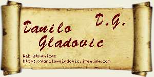 Danilo Gladović vizit kartica